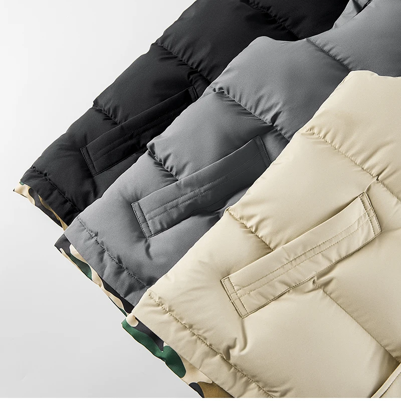 

Hooded Vest Jacket Outdoor Vest Casual Down Cotton Jacket New Camouflage Patchwork Autumn and Winter Warm Vest Men's Cotton Vest