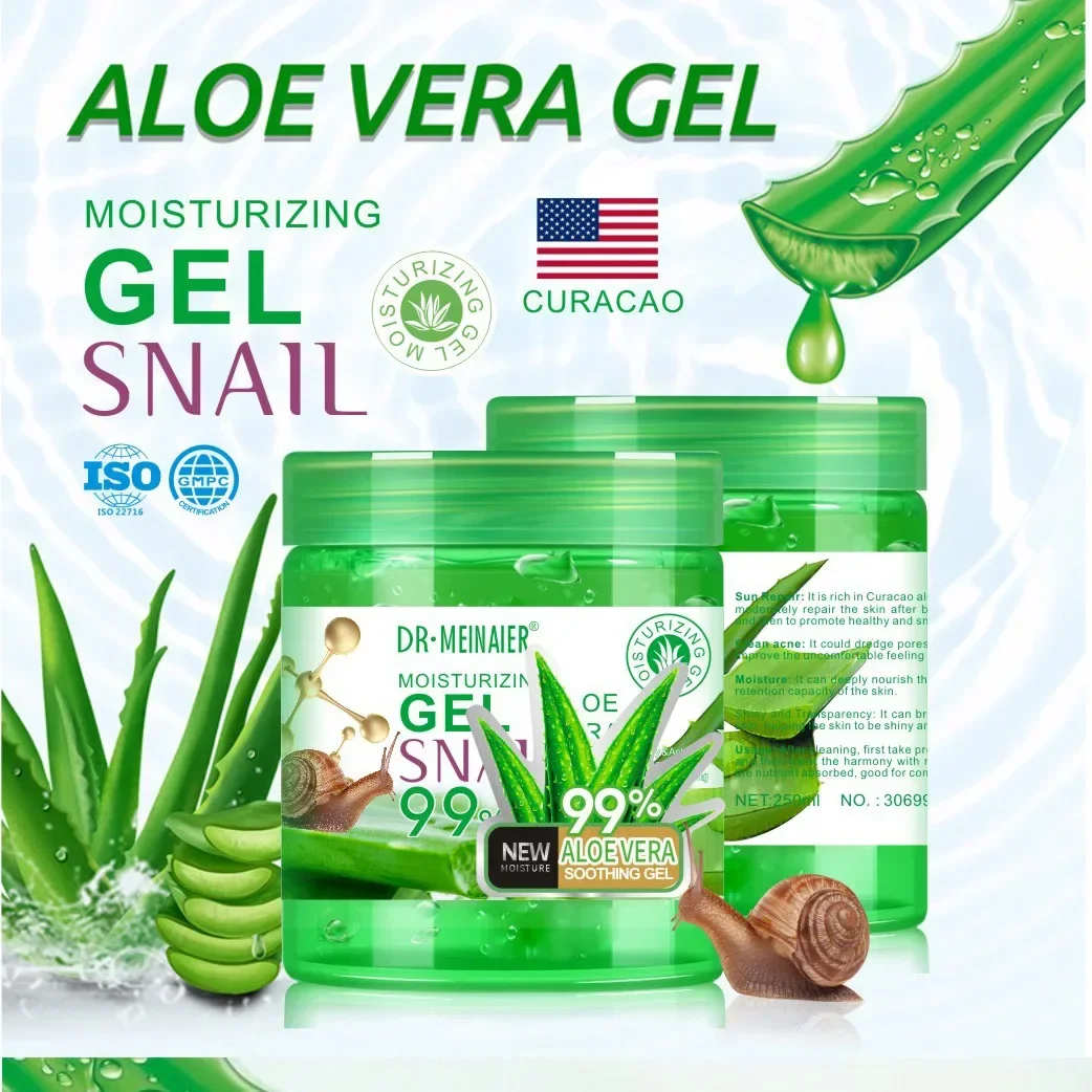 Snail Aloe Gel Moisturizing Scrub Free Facial Mask Night Repairing Face Cream Control Oil Shrink Pores Repair After Sun Exposure