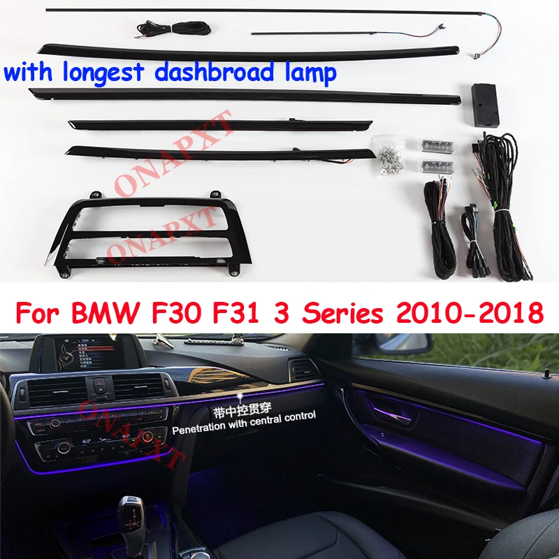 

9-color For BMW F30 F31 3 Series 2010-2018 Led Dashboard Footwell Decorative Atmosphere Lamp Door Panel Hard Bar Ambient Light