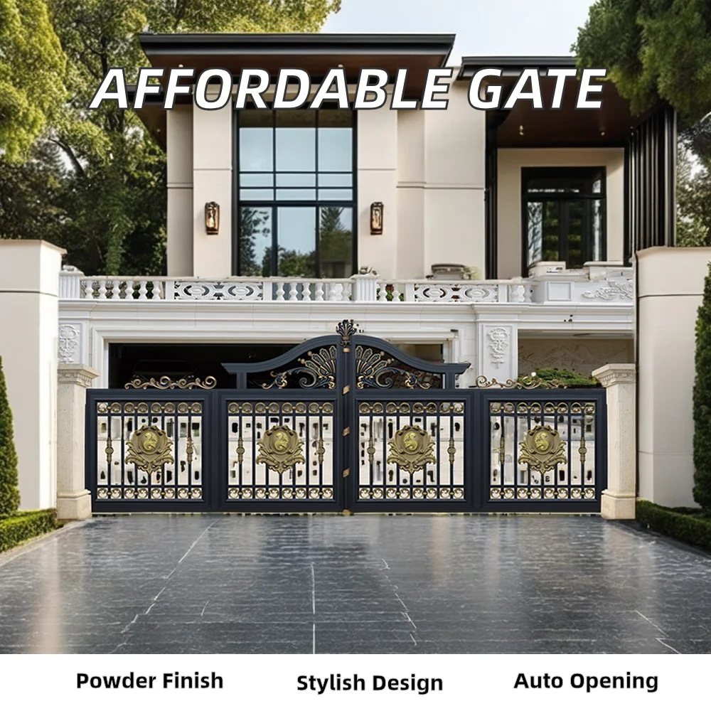 Modern Design Apartment Exterior Aluminum Composite Automatic Folding Door Hotel Garden Swing Sliding Style
