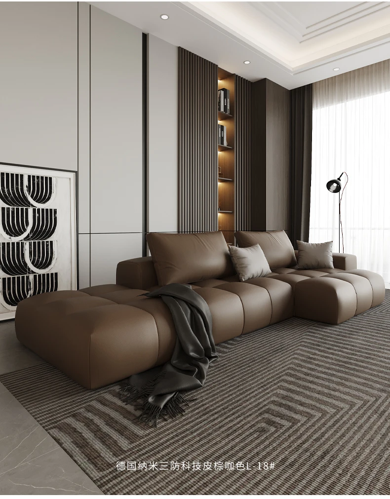 Italian high quality light luxury Technology cloth sofa small family combination living room