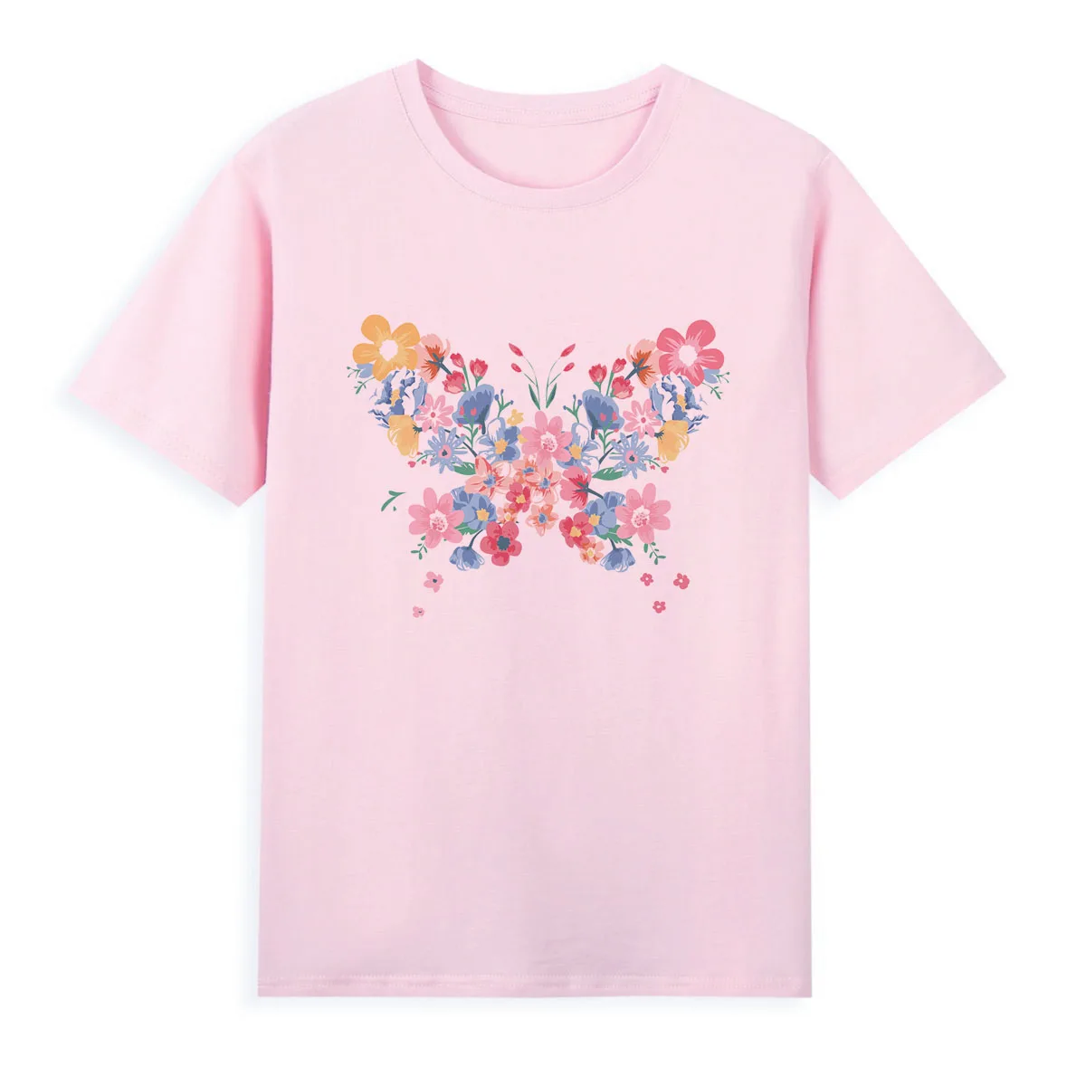 Colorful Butterfly T-shirt New Style Summer Clothing Women Original Brand Casual Top Tees A016