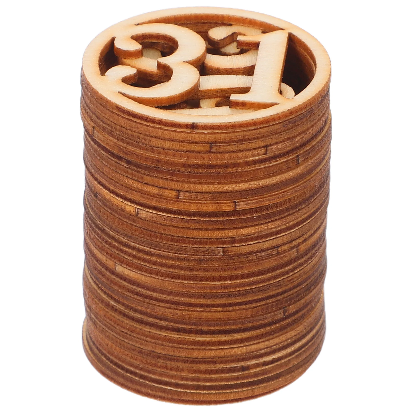 

31pcs Wooden Number Pieces Unfinished Paintable Diy Craft Shapes For Math Learning Christmas Wedding Holiday Home Decor