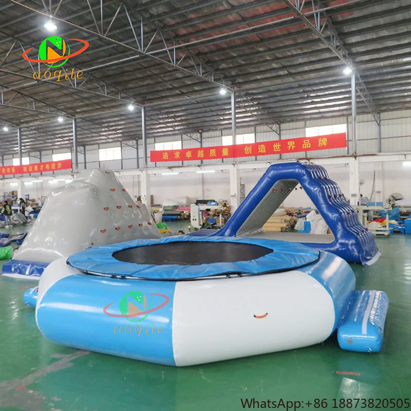 Customized Outdoor Floating Inflatable Water Trampoline Entertainment Platform Interactive Inflatable Games Jump Air Bag