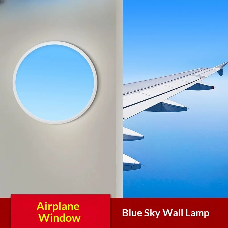 Modern Acrylic LED Skylight Effect Wall Light Natural Sun Window Bedroom Living Room Sofa Background Staircase Decor New