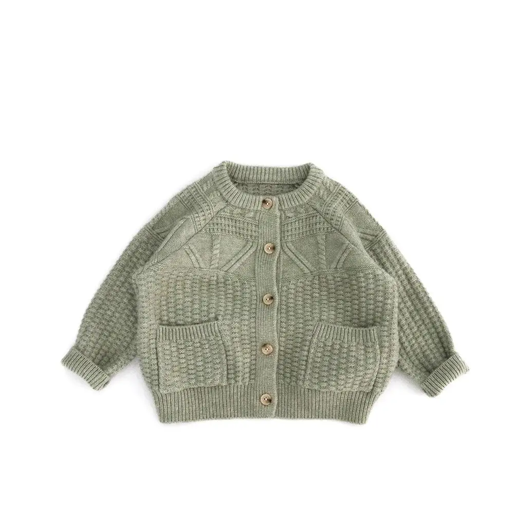 

2025 Autumn New Children Long Sleeve Sweater Cardigan Solid Baby Girls Knitted Coat Boys Casual Knitwear Kids Cotton Knit Jacket