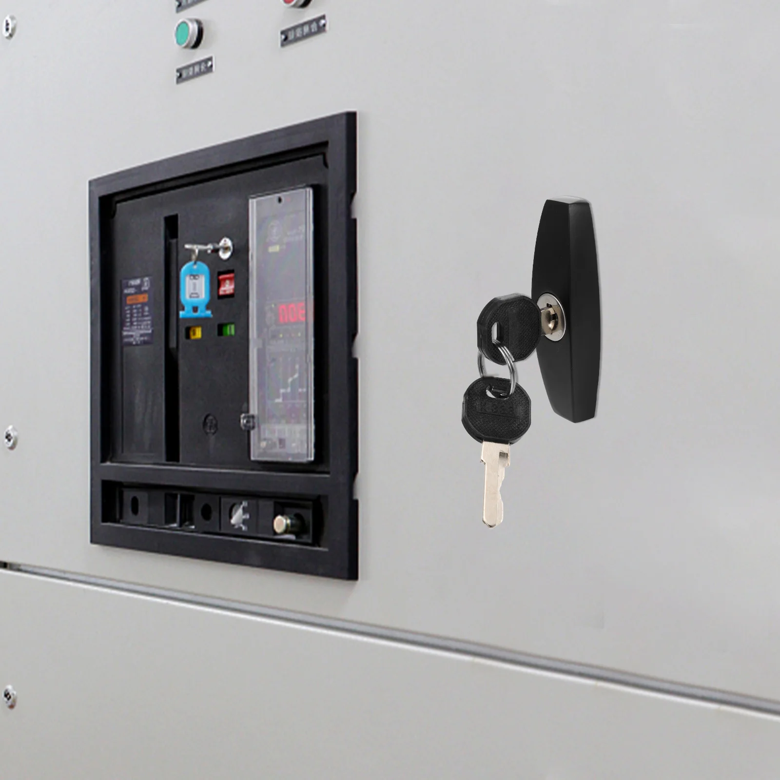 

Handle Cabinet Lock Black Water Resistant Durable for Electrical Power Distribution Switchgear Control Cabinet