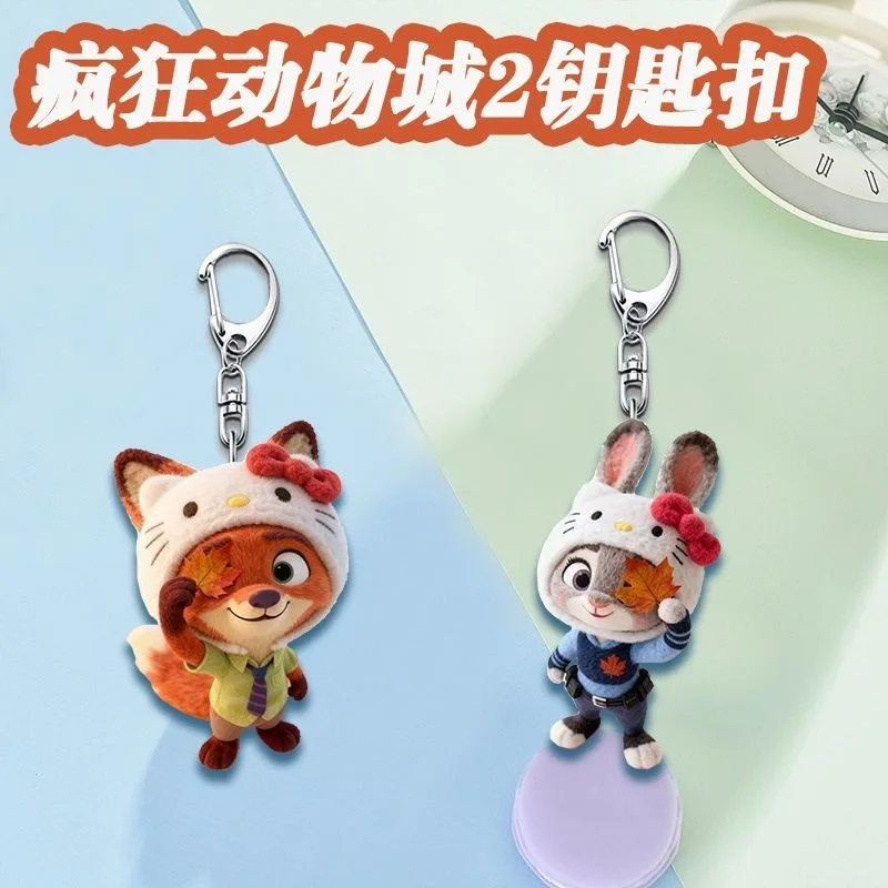 # # Portachiavi periferico di animazione Disney Zootopia Cartoon Judy Nick Simpatico portachiavi in acrilico per borse da scuola per uomini e donne, regali di compleanno
