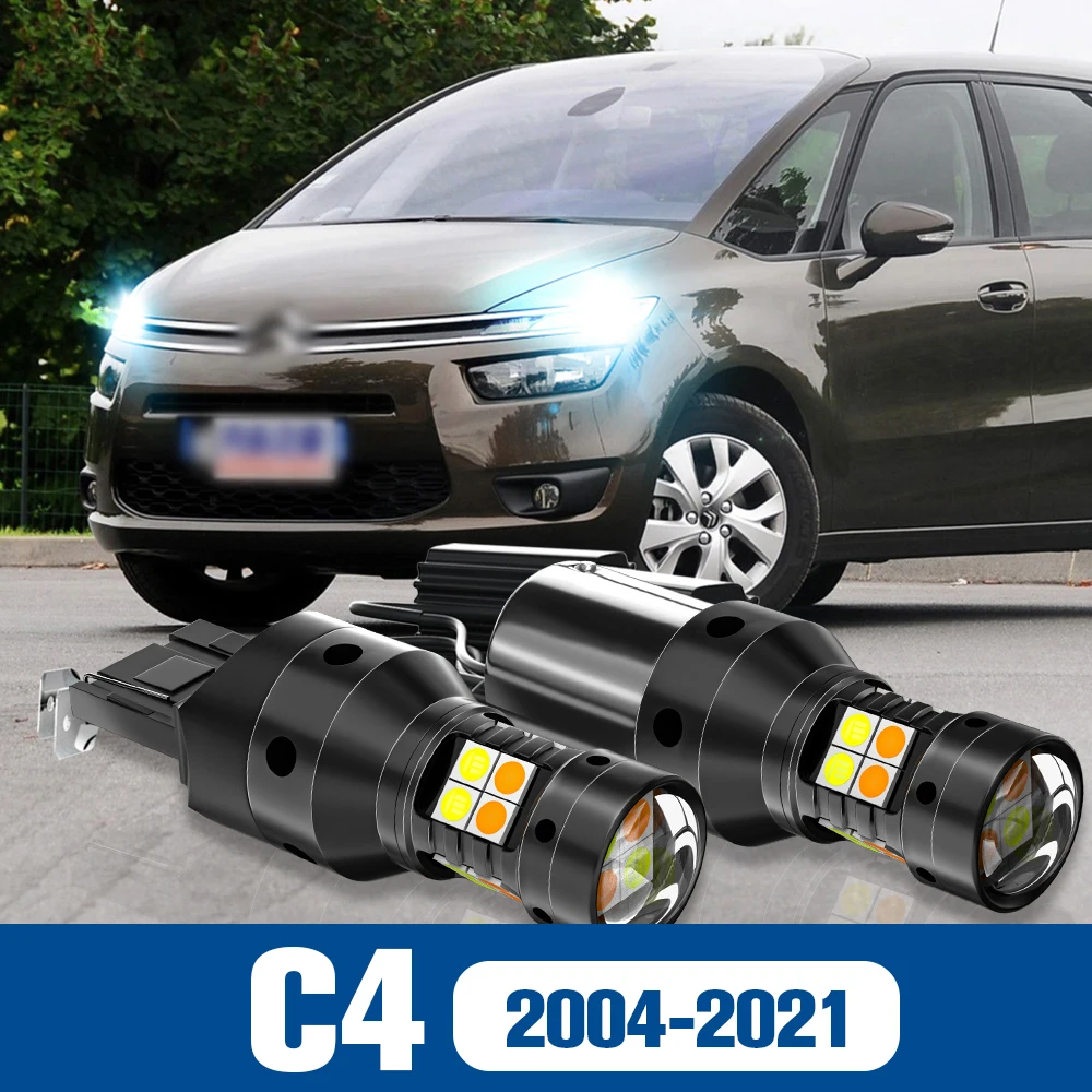 

2pcs LED Dual Mode Turn Signal+Daytime Running Light DRL Accessories Canbus For Citroen C4 Coupe 2004-2021 2011 2012 2013 2014