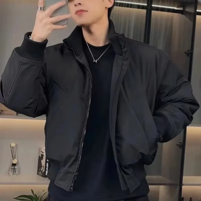 Retro American pilot jacket men's new standing collar short jacket cool and versatile loose Korean version autumn and winter top