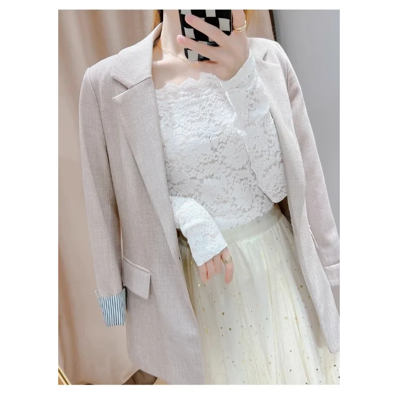 Koronkowa bluzka z dekoltem typu one-line, ekskluzywna, modna, seksowna bluzka z odkrytymi obojczykami, na jedno ramię, idealna jako warstwa bazowa dla kobiet.