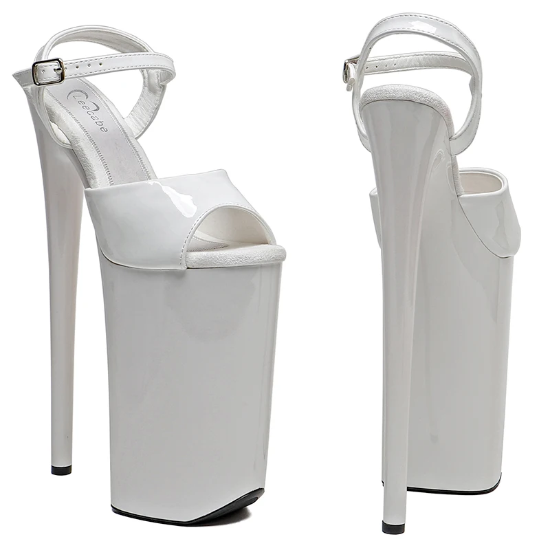 Leecabe, 26 см/10 дюймов, блестящая лакированная верхняя часть из искусственной кожи, модные модные сандалии для вечеринок, обувь для стриптиза на каблуке, обувь для танцев на пилоне