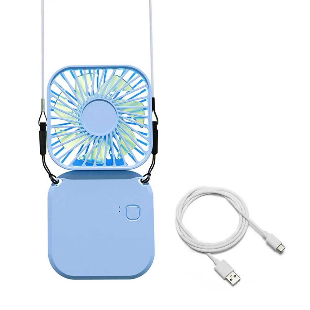 Portable Rechargeable USB Fan | 3 Speed Adjustable | Hanging Neck/Desktop/Handheld Mini Personal Fan | Travel Shopping Ventilado