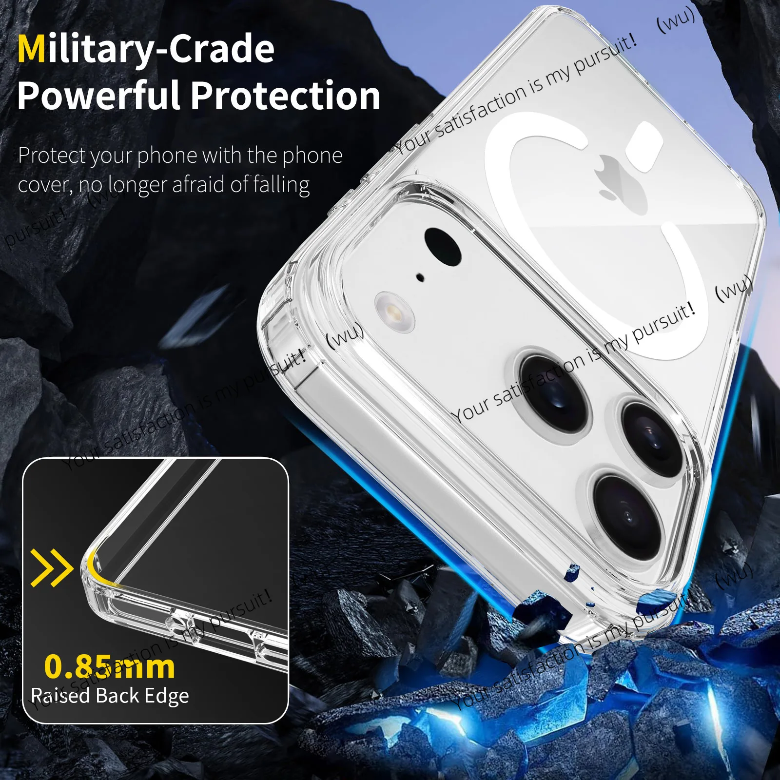 

Подходит для iphone17pro, устойчивый к царапинам, прозрачный, устойчивый к царапинам магнитный чехол «два в одном», защитный чехол с защитой от падения Apple 17