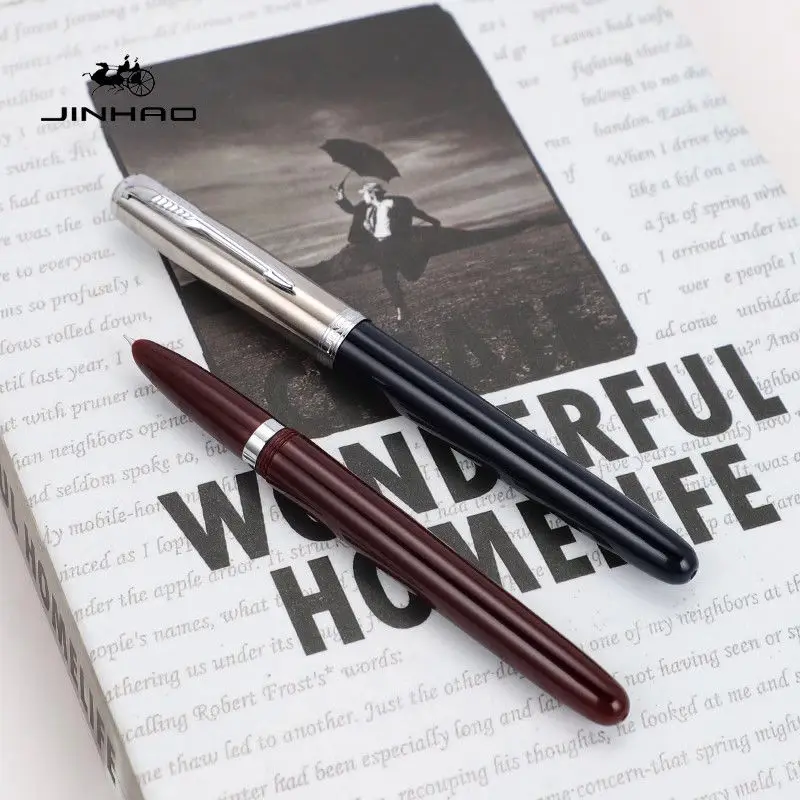 

New Jinhao 86 Metal Resin Fountain Pen Hooded Nib F 0.5MM Nib,beautiful Pattern Writing Ink Pen for Business Office Supplies