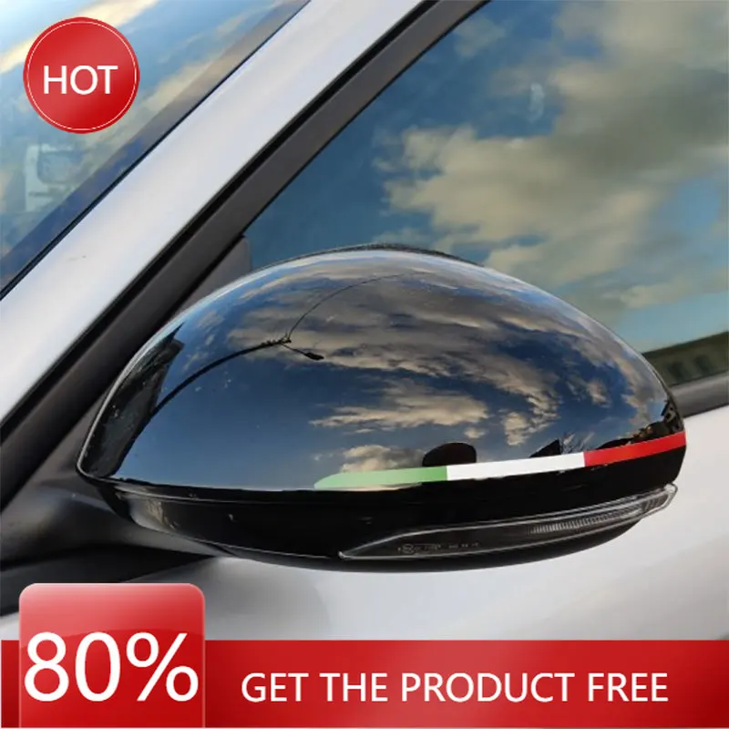 

Hub Caps 2X Car Rearview Mirror Sticker For Alfa Romeo Sportiva Giulia Giulietta 159 156 MITO Stelvio Fiat 500 Abarth 595 695 Pu