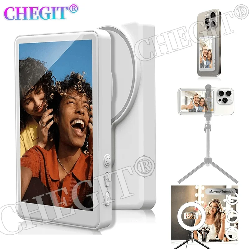 

Магнитный экран монитора видеоблогов сотового телефона с автоспуском и использованием монитора задней камеры для потоковой передачи в реальном времени, содержание автоспуска