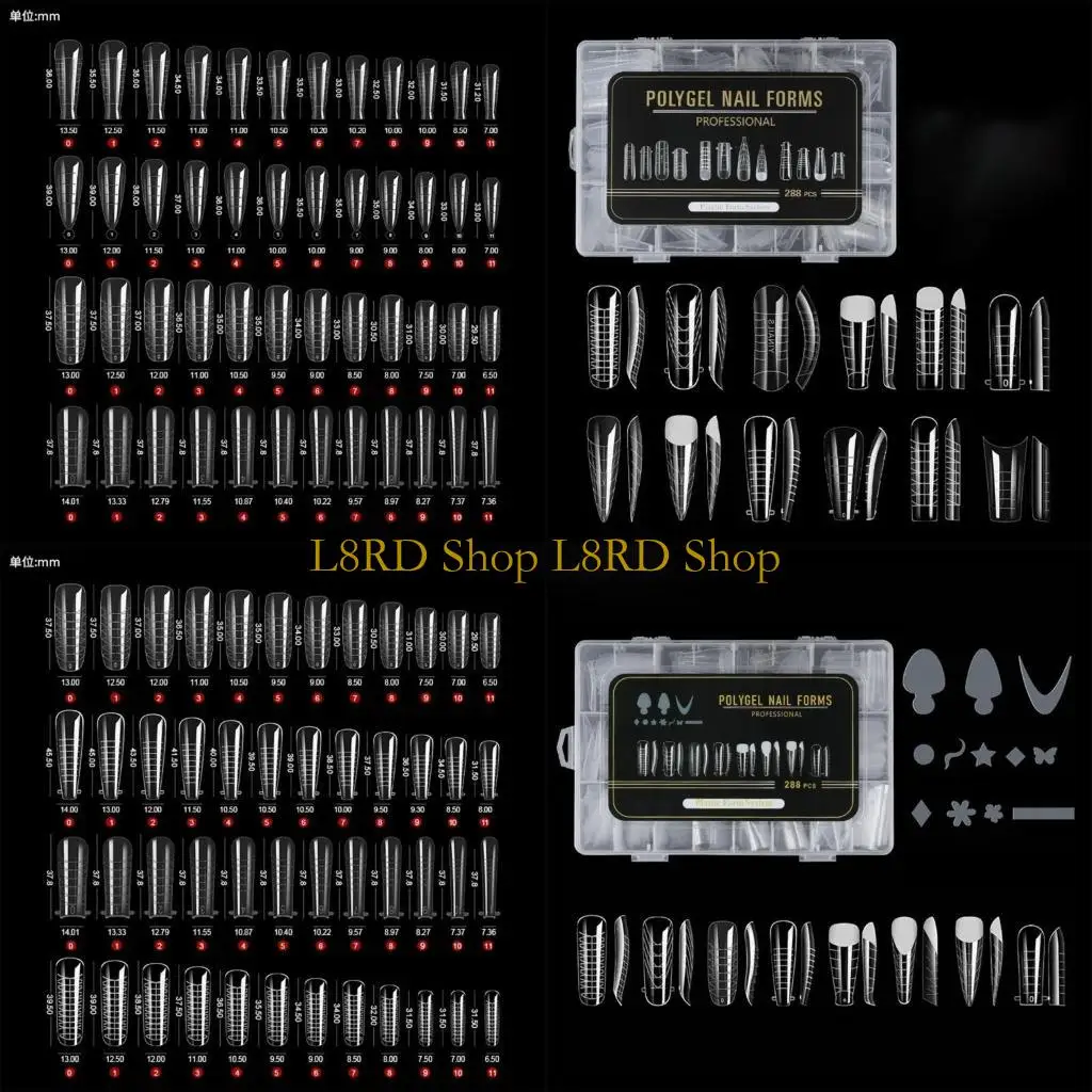 

L8RD 288 Pcs Forms Extension Molds Full Cover Forms