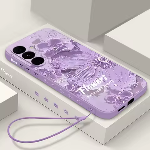 Blossomed Flower Lanyard Case For Samsung Galaxy A55 A56 A54 5G A35 A25 A15 A53 A34 A14 S20 S21 FE S22 S23 S24 S25 Ultra Capa