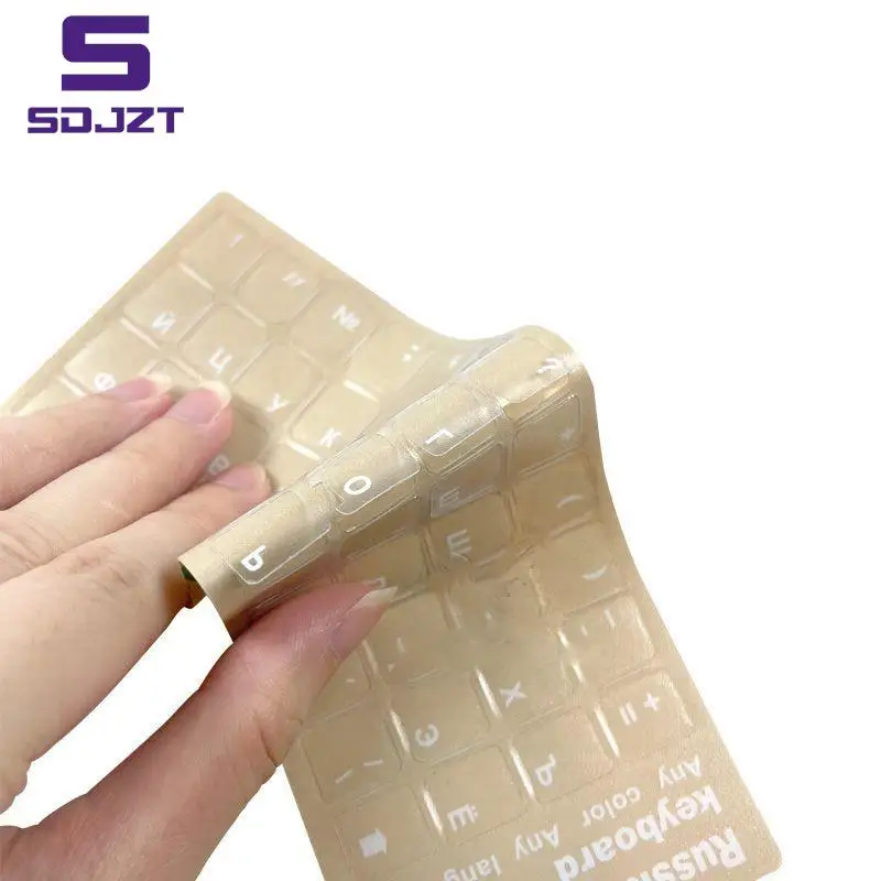 Russian English Transparent Keyboard Stickers Korean Hebrew Language Alphabet for Computer PC Dust Protection Laptop Accessories