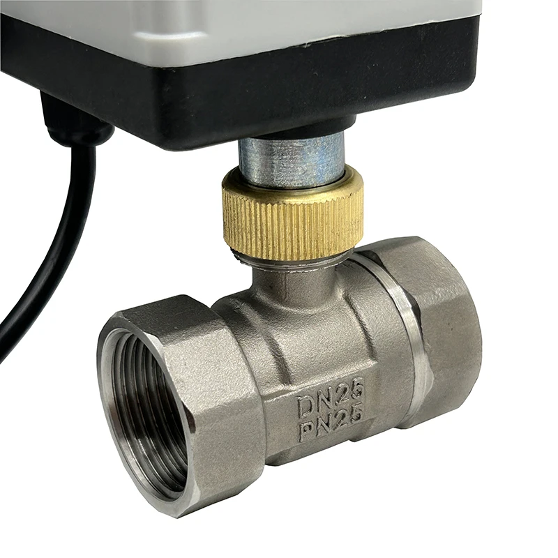 Dn15 dn20 dn25 dn40 motorisierter Kugel hahn aus Edelstahl mit manuellem Schalter 220V 12V 3-Draht 2-Punkt-Steuerung elektrische Kugel hähne – Detail 7