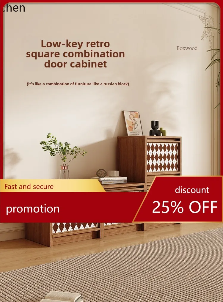 

HT Retro simple modern small apartment living room TV cabinet bedside table side cabinet