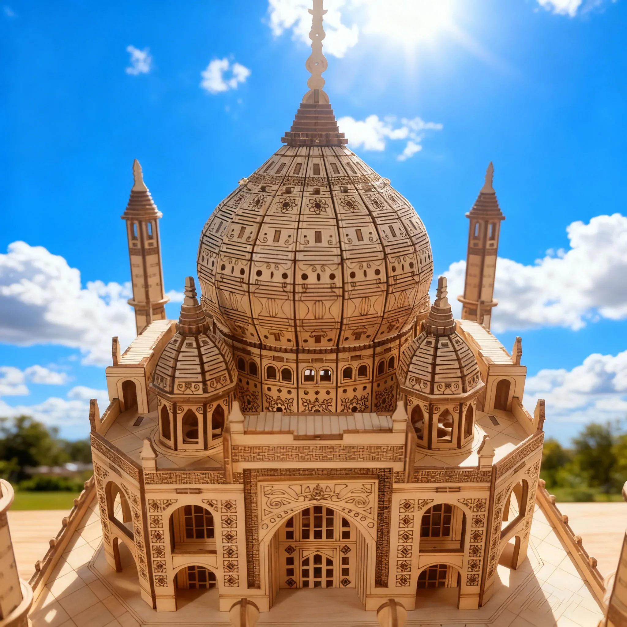 3D 나무 퍼즐 타지마할 모델, DIY 키트, 축제를 위한 이상적인 선물: 할로윈, 크리스마스 및 생일에 적합