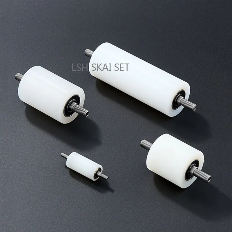 Heavy Duty Stainless Steel Screw Nylon Pulley Guide Wheel with Double Bearings Silent Rollers Industrial Transmission Components