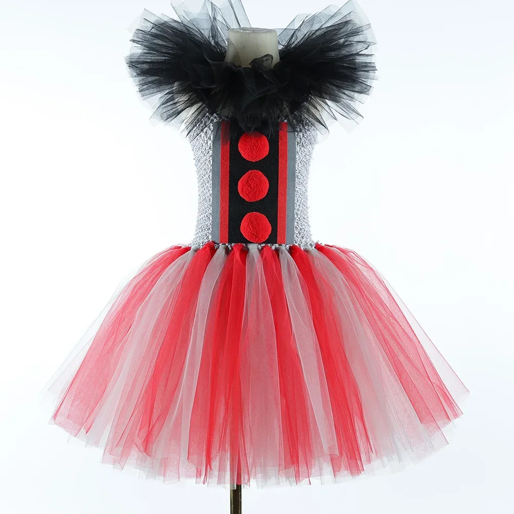 Halloween Scary Clown Costumes para meninas, palhaços assassinos, vestido Tutu assustador para crianças, festa de carnaval, roupas de terror