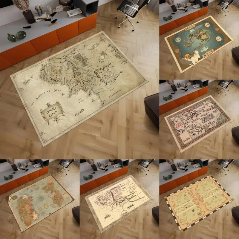 Alfombras con Mapas de World of Warcraft, Azeroth Adventure, Alfombras Modernas y Populares, Tapetes Fantásticos para Habitaciones de Niños y Decoración de Cine