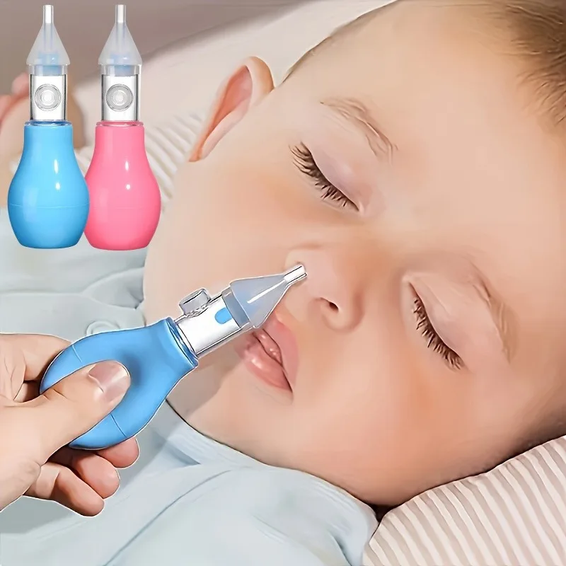 Silicone Baby Nasal Aspirator Nose Cleaner for Infants Nasal Congestion Relief Anti-Reflux Design Manual Pump Style