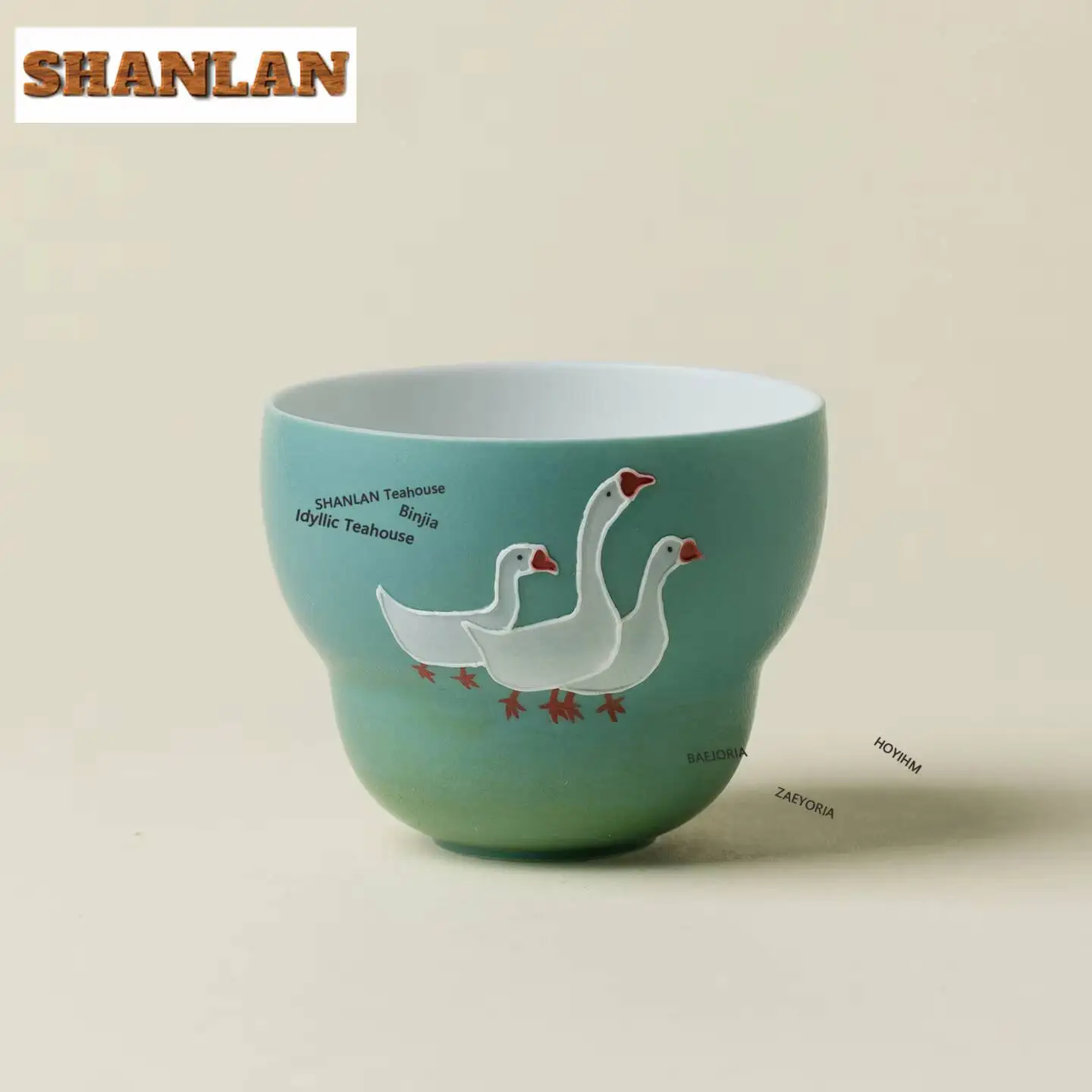 100ml Hand Painted White Goose Teacup Aesthetic Tea Bowl Sample Tea Cup Tea-tasting Smelling Cup Chazhan Master Cups Drinkware