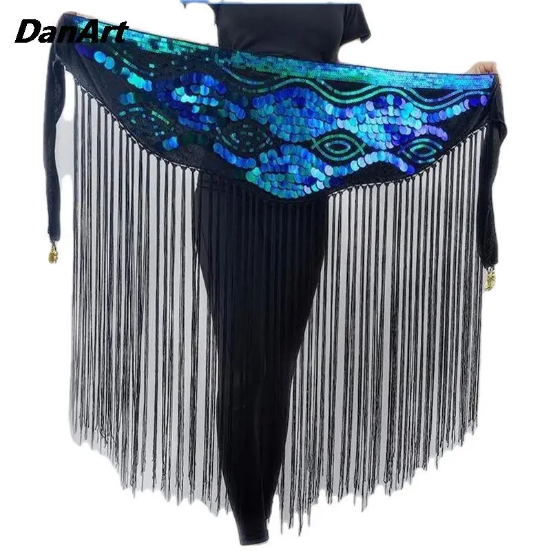 

Women Belly Dance Hip Scarf Oriental Indian Dance Long Tassel Waist Chain Scarf Skirt Sexy Girl Elegant Long Tassel Accessory