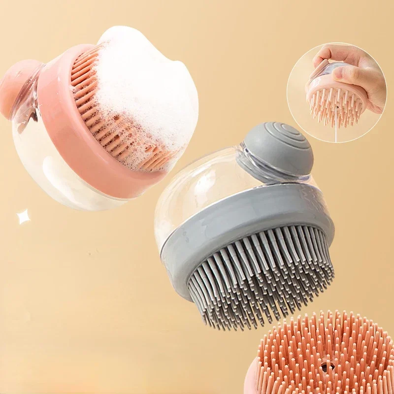 Shampoo Comb Brush Liquid-Infused Hair Brush Head Cleaning Massager Pet Bathing Scalp Massager Multi-functional Body Scrub Brush