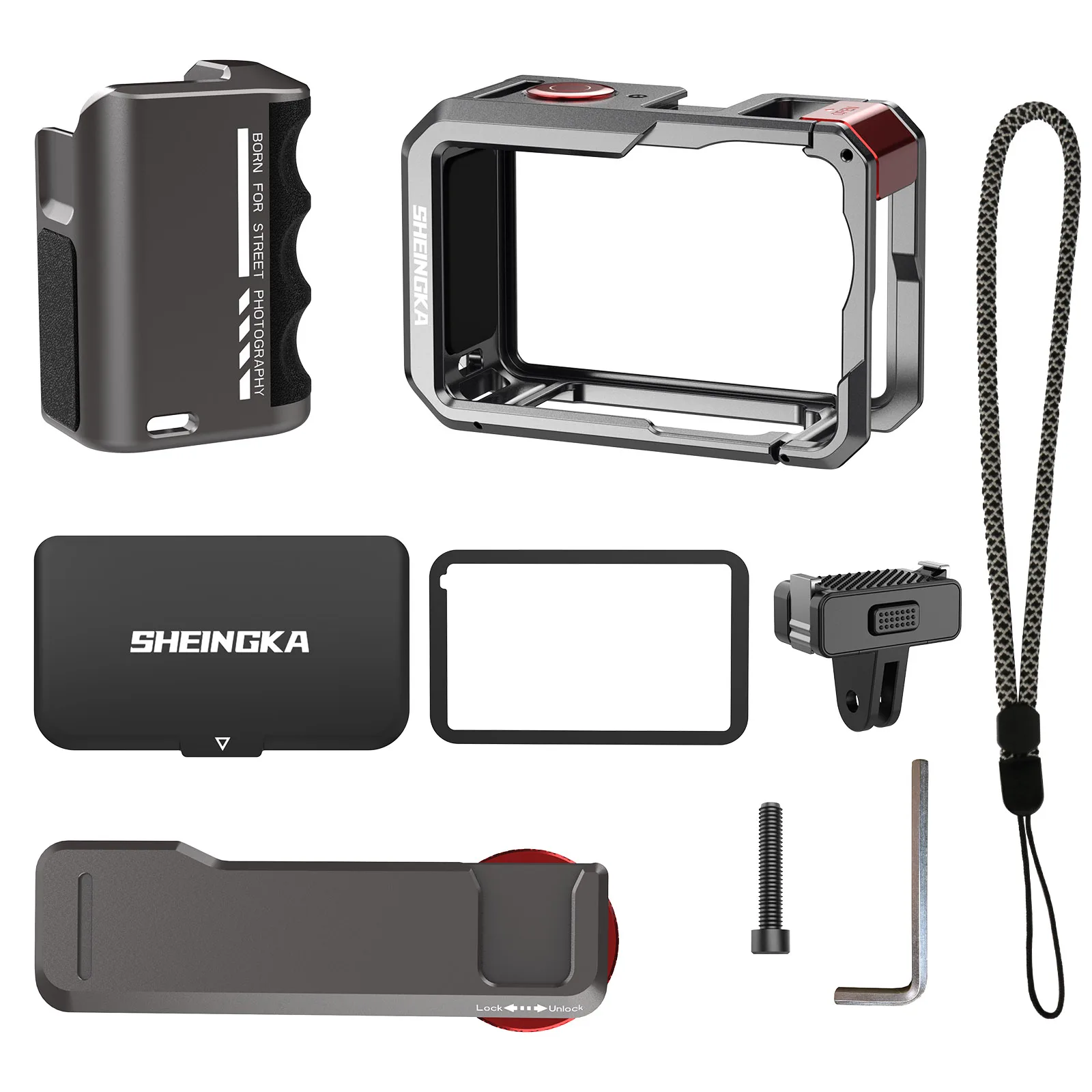 

Street Grip Vlog Holder Combo Camera Grip Holder For dji osmo action6 Camera Rabbit Cage Camera Accessories