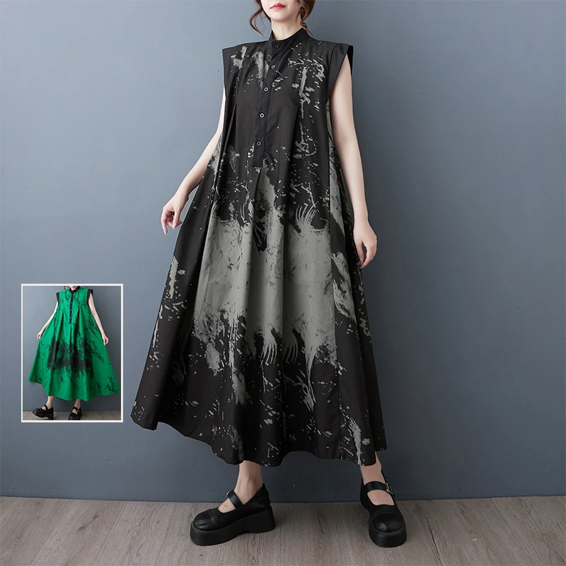 

Длинные трапециевидные юбки трапециевидной формы в стиле ретро Faion с принтом «Марка воды» Dr, большие размеры, повседневные летние юбки с воротником