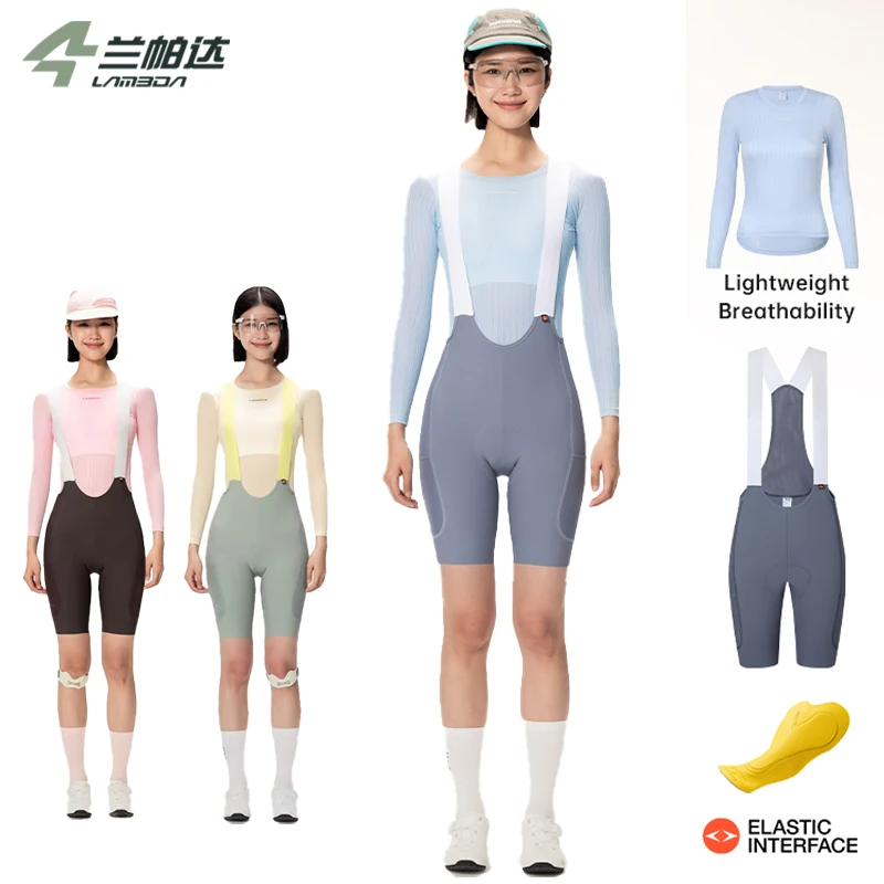 LAMEDA Women's Summer Cycling Base Layer and Bib Shorts Padded Set Quick Dry Breathable Sweat Wicking Road Bike Cycling Clothing