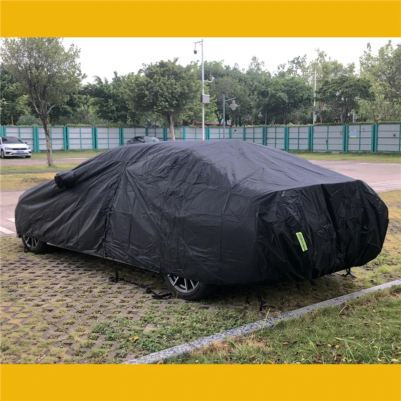 Universal Full Car Covers Outdoor Waterproof Sun UV Rain Snow Protection Black Car Case Cover S-XXL SUV/Sedan Car Zipper Design