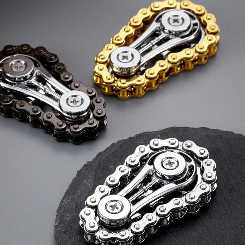 Chains Gear Fingertip Gyro Mechanical Spinning Top Fingertip Sprocket Hand Spinner Chain Gear Metal Gyroscope