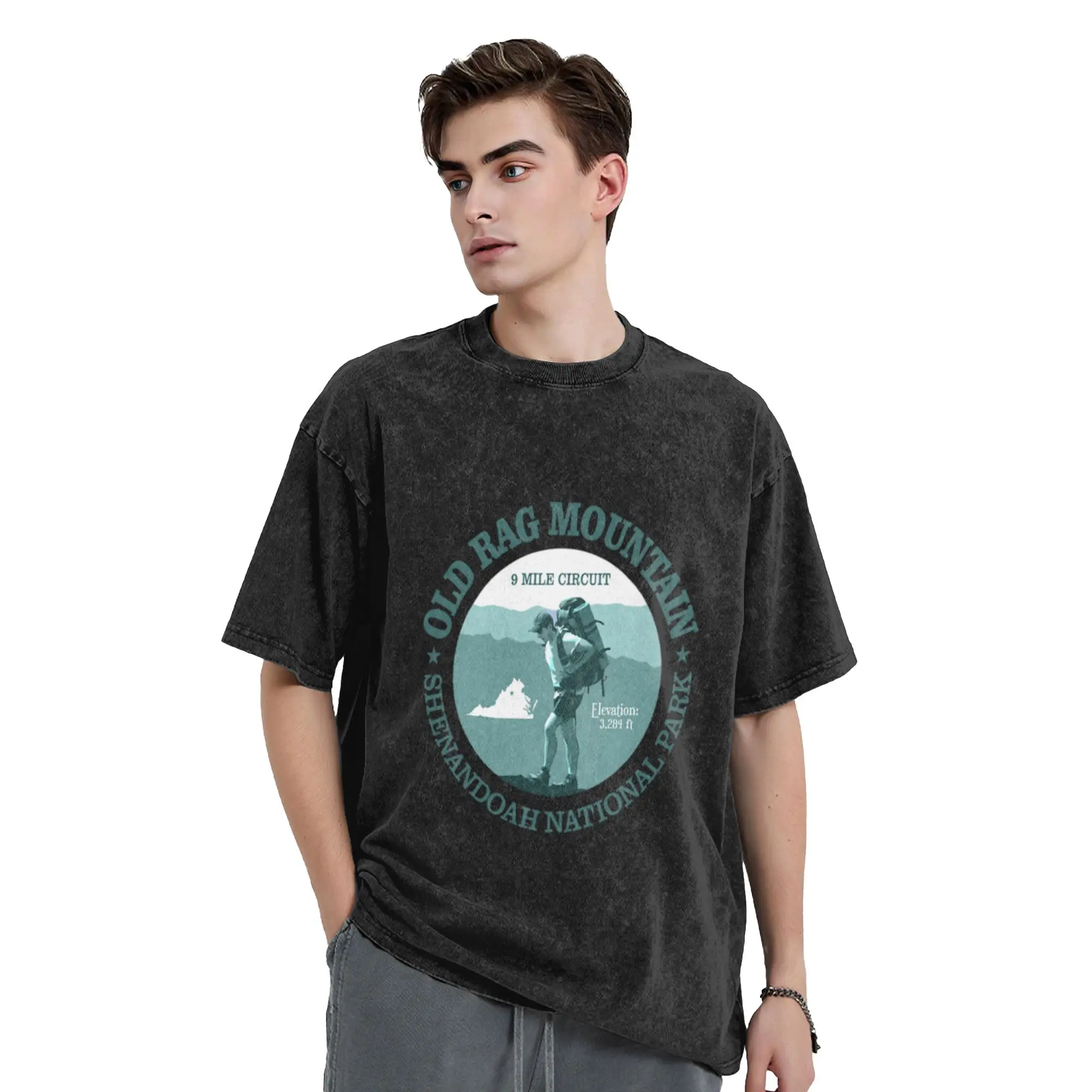 Old Rag Mountain (T)  Unique Chic A T-Shirt Oversized Short Sleeve Men's Women's Cotton Tees Tops