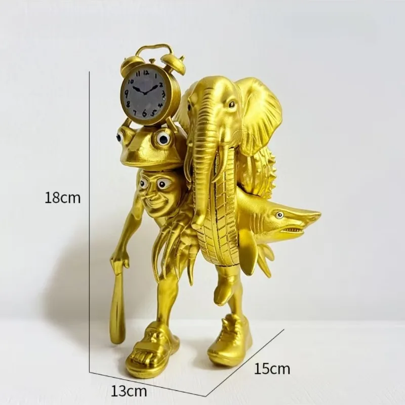 Tung Tung Tung Sahur Toy, 3D Printed Tralalero Tralala Italian Brainrot Figure, Desk Decor Keychain Figurine for Ai Animals Fans Collection Decoration and Collectors (C