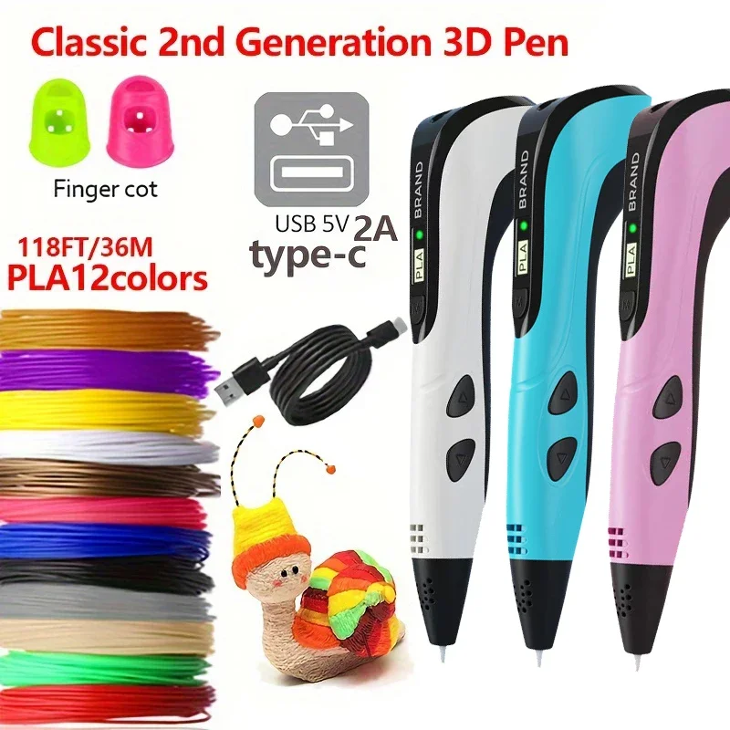 

Safe Easy To Use New Model 3D Printing Pen Set Creative DIY Children Toy Great New Year Birthday Gift For Kids