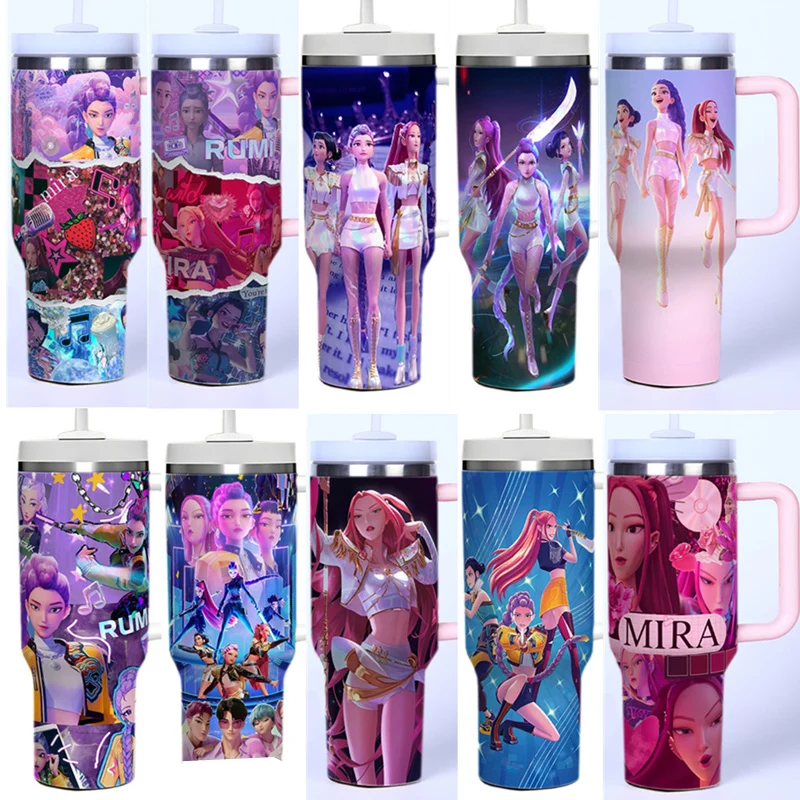 

Автомобильный подстаканник K-POPs, 40 унций, изолированный стакан Huntrix Rumi Mira Zoey для автомобилей