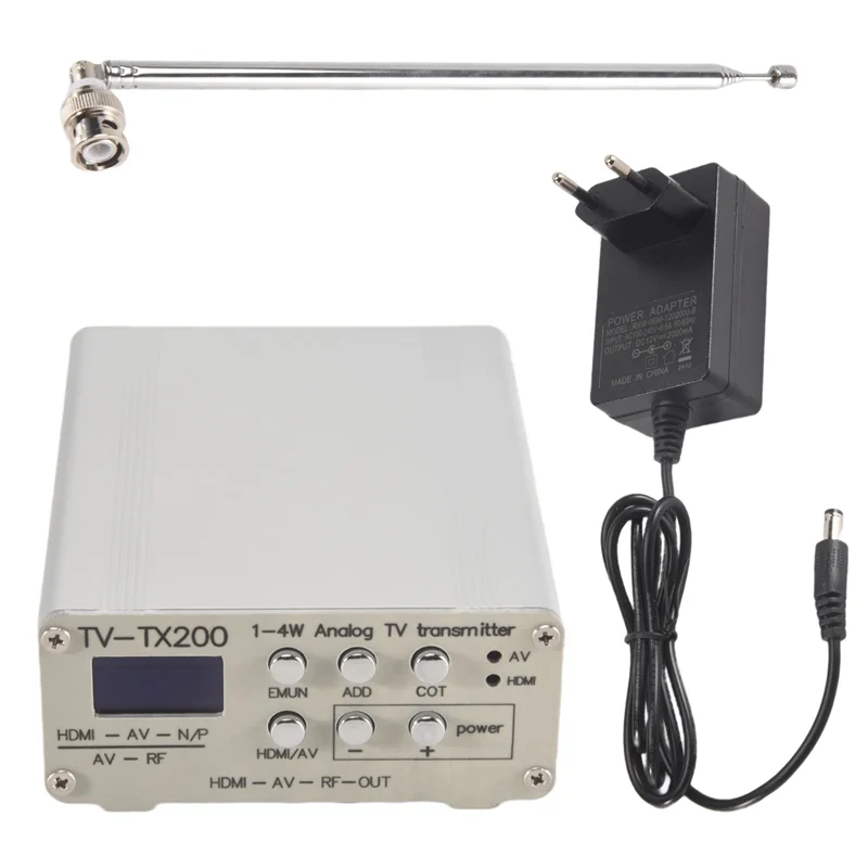 a69z-tv-tx200-vhf-uhf-analog-tv-transmitter-support-hd-av-input-analog-signal-transmitter-with-telescopic-antenna-eu-plug