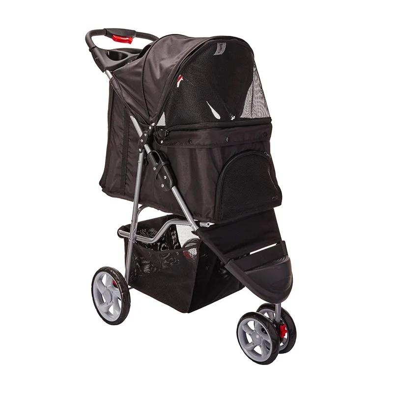 Outdoor Portable Without One Hand Folding 3 Wheel Pet Trolley Three Wheel Dog Trolley Cat Dog Out Bag