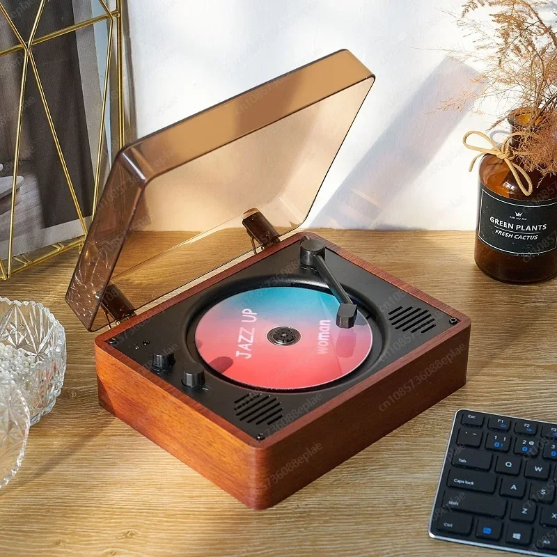 

Деревянный домашний CD-плеер, ретро-альбом, Bluetooth-динамик, аудиопортативные CD-плееры