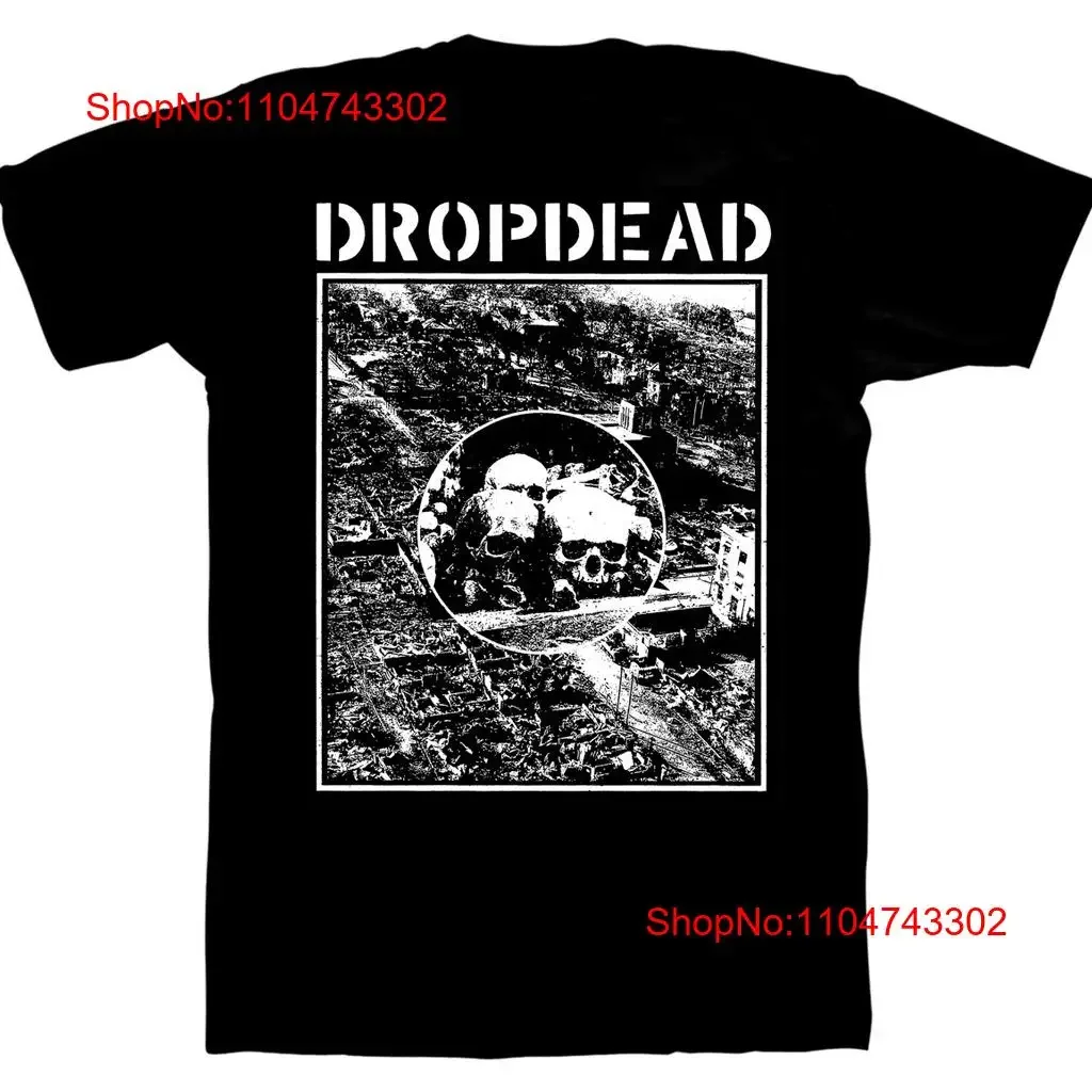 Dropdead banda crânio t camisa preto todos os tamanhos s 5xl xz385 vintage lavado gráfico respirável streetwear casual unisex confortável