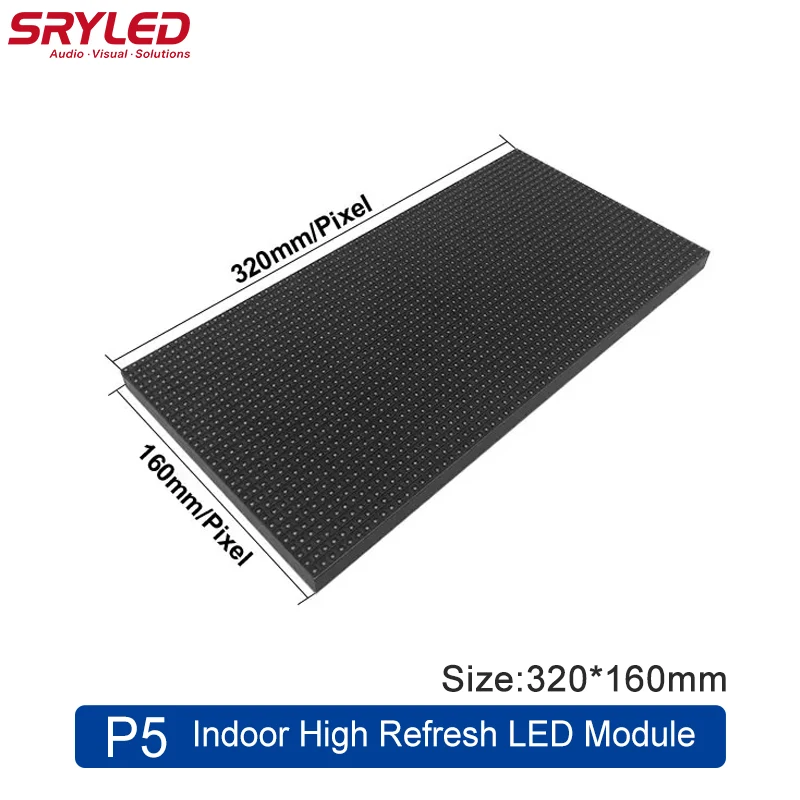 SRYLED wyświetlacz ścienny Led kryty moduł P5 320 × 160mm SMD2121 64 × 32 pikseli wideo biznes kościelny tło wyświetlacz LED