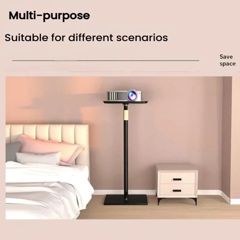 Support de sol portable pour projecteur, réglable en hauteur, avec plateau de montage et base stable, pour cinéma maison