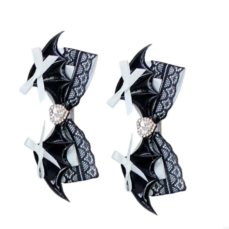 مشابك فيونكات شعر الخفاش للفتيات والنساء قطعتان من إكسسوارات الشعر التنكرية للهالوين #3